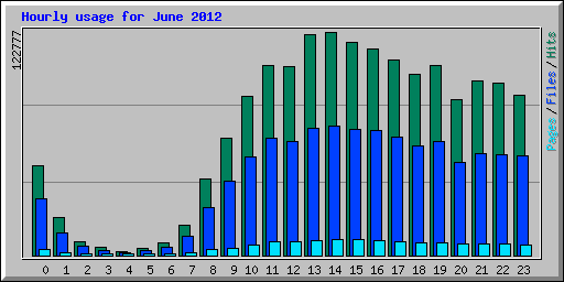 Hourly usage for June 2012